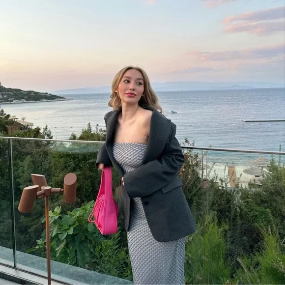 Zara Gray Strapless Midi Dress - Picture 13 of 16